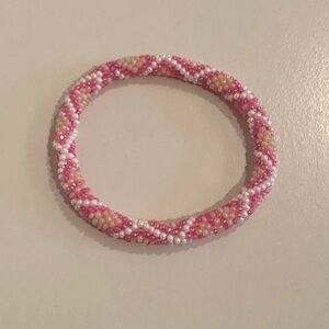 Lily and Laura Pink, Light Pink, White Beaded Bracelet